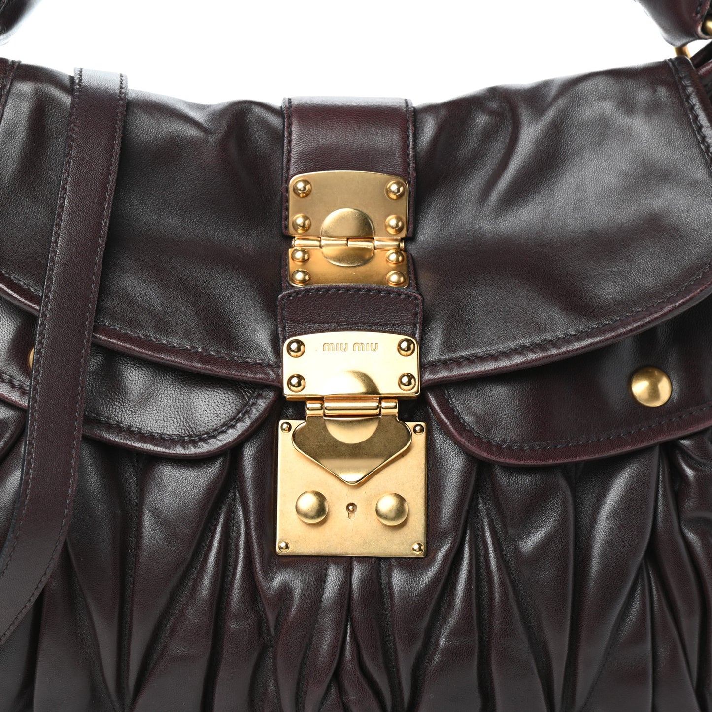 Nappa Matelasse Coffer Hobo Prugna