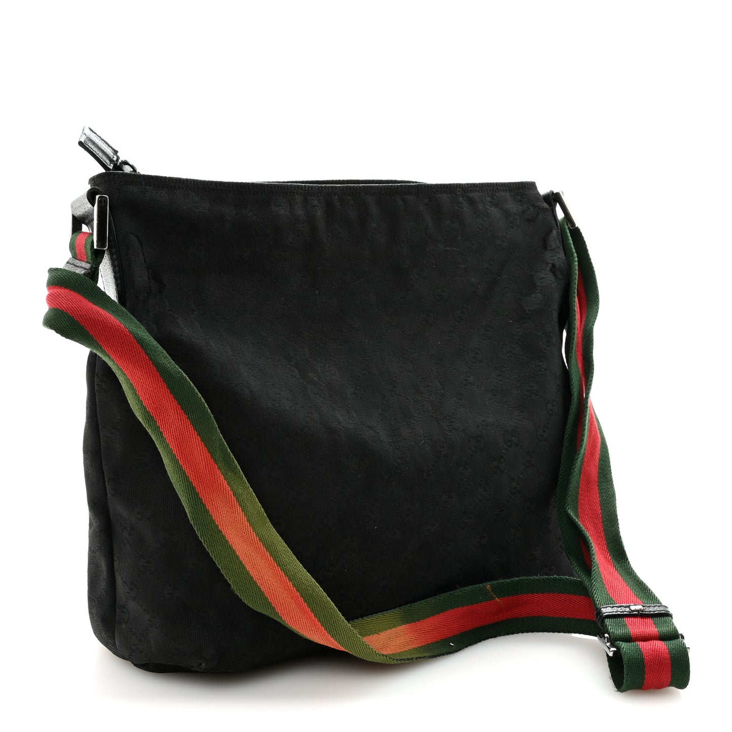 Monogram Web Medium Flat Messenger Bag Black