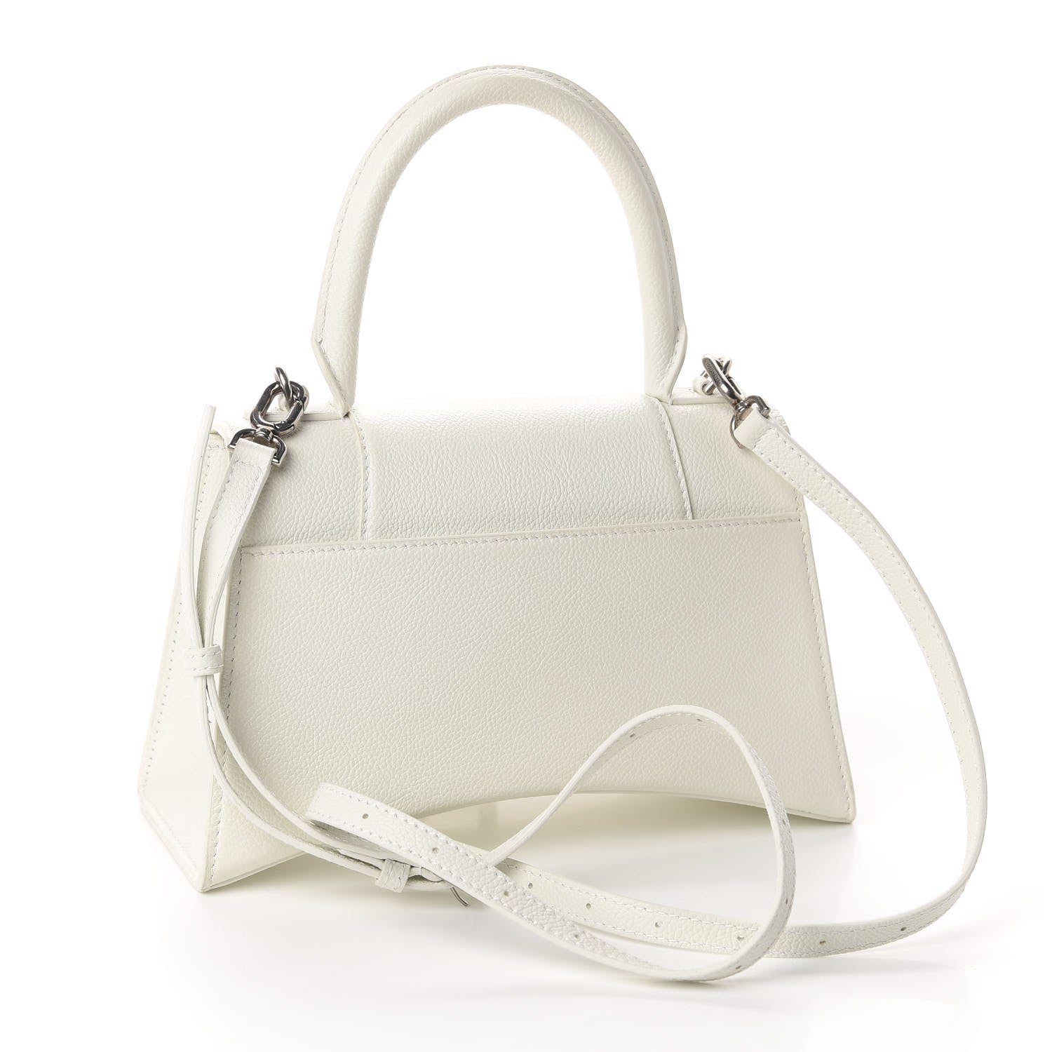 Balenciaga Grained Calfskin Small Hourglass Top Handle Bag White 3 of 9