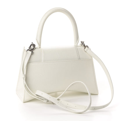 Balenciaga Grained Calfskin Small Hourglass Top Handle Bag White 3 of 9