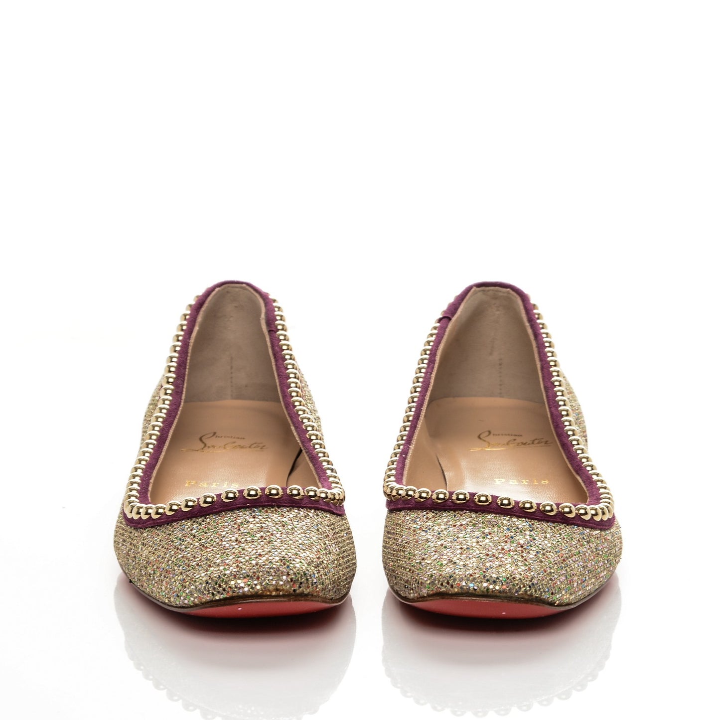 Suede Glitter Studded Rotapla Ballarina Flats 40.5