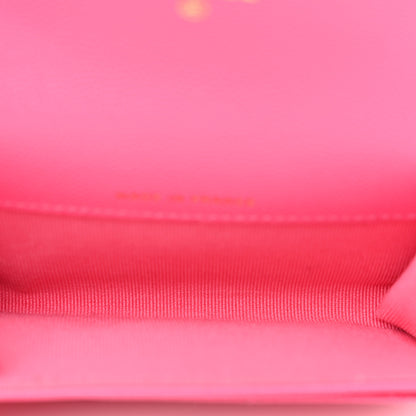Chanel Caviar Quilted Flap Card Holder Wallet Pink 5 of 7