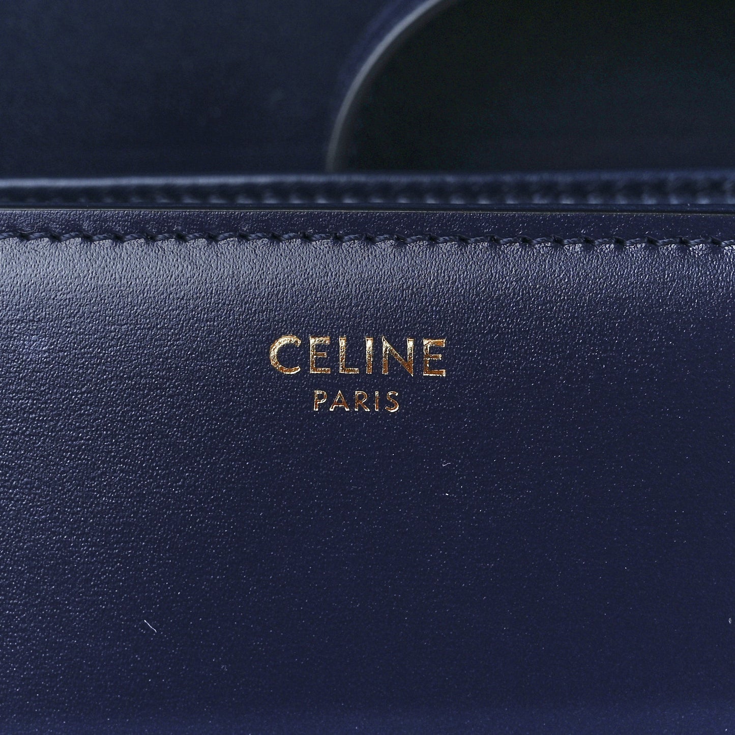 Shiny Calfskin Medium Triomphe Navy Blue