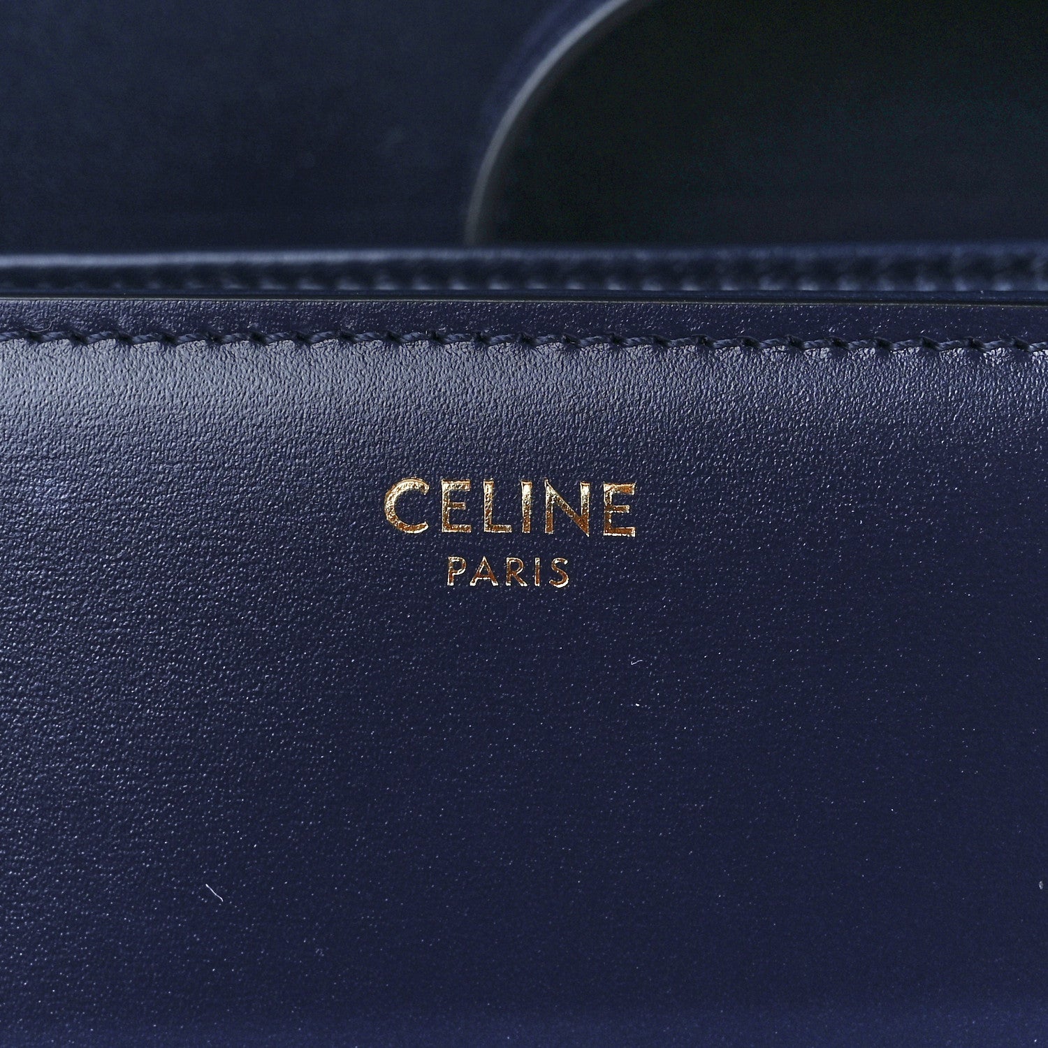 Celine Shiny Calfskin Medium Triomphe Navy Blue 7 of 12