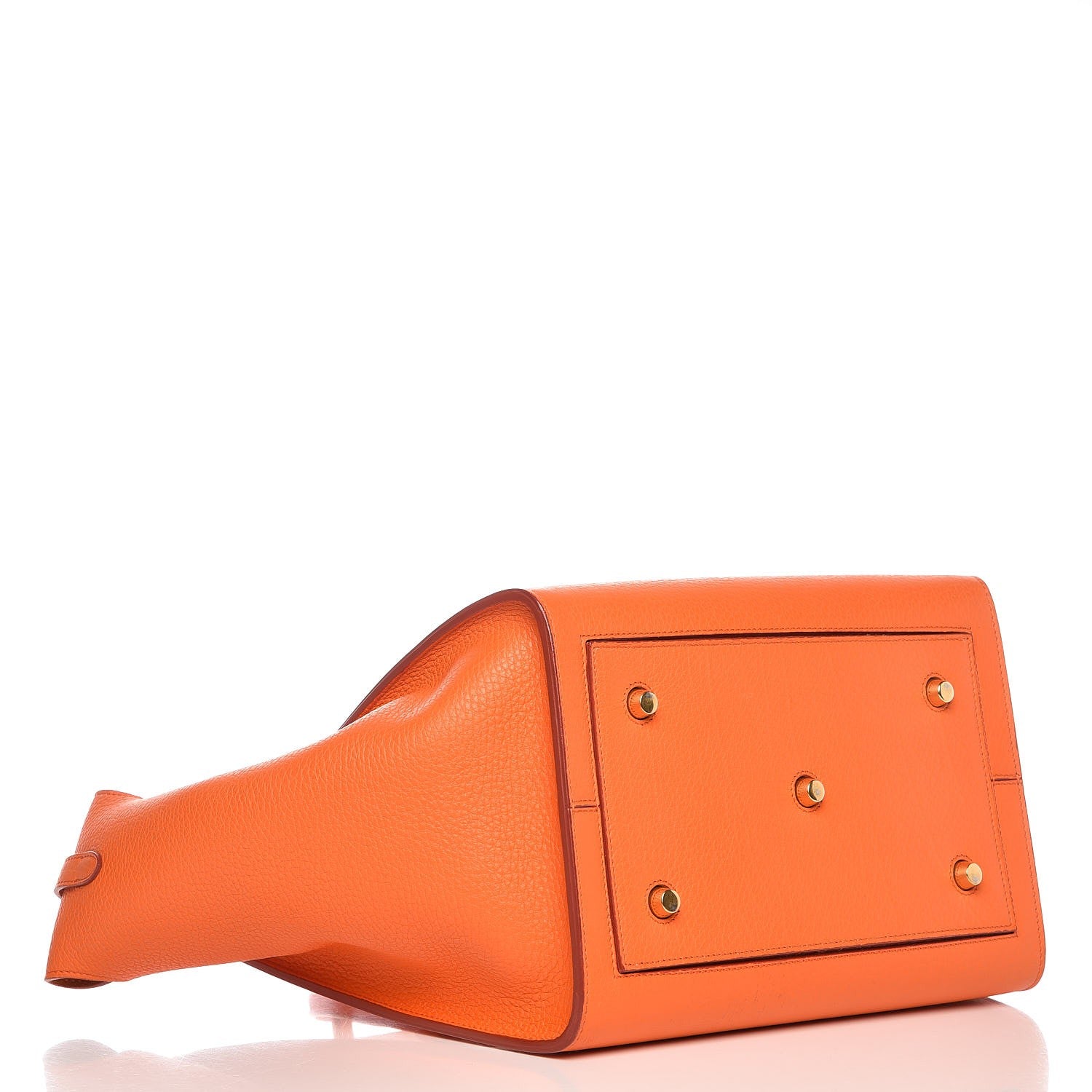 Celine Crisped Calfskin Small Tie Knot Tote Bright Orange 4 of 11