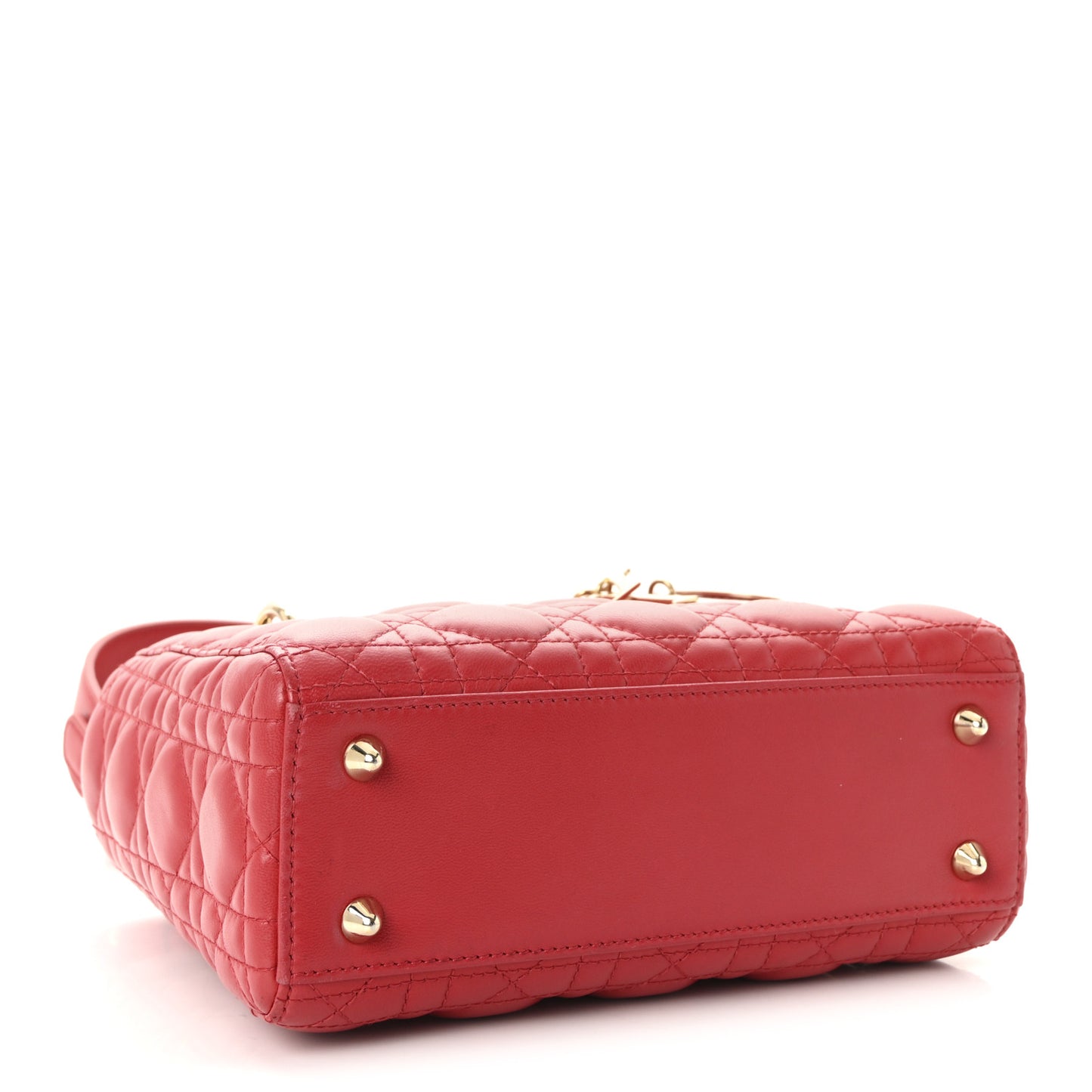 Lambskin Cannage Small Lady Dior Red