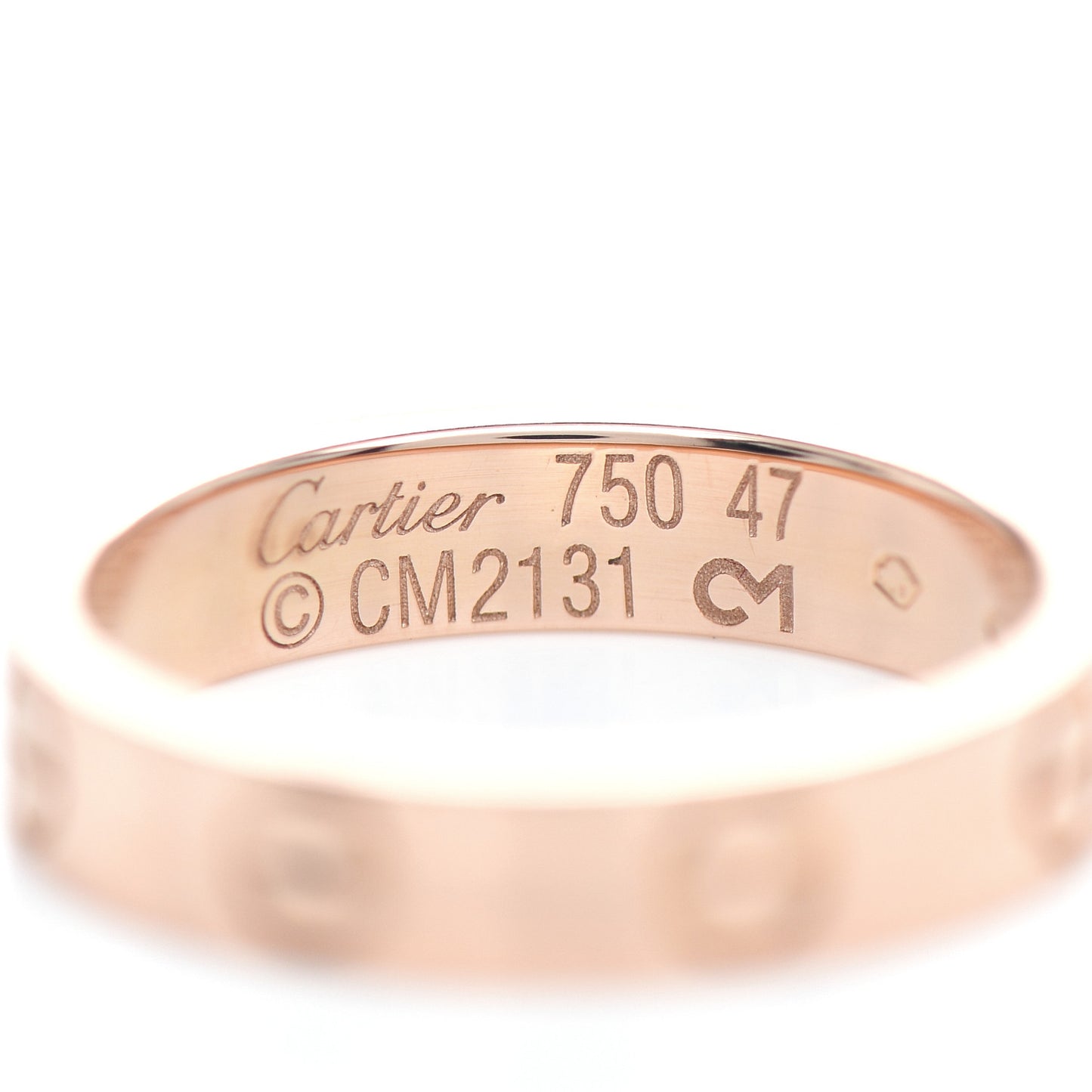 18K Pink Gold 3.5mm LOVE Wedding Band Ring 47 4