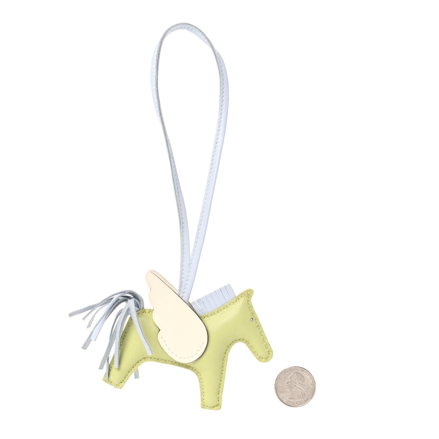 Hermes Milo Lambskin Grigri Rodeo Pegase Horse Bag Charm PM Jaune Bourgeon Bleu Brume Nata 2 of 4