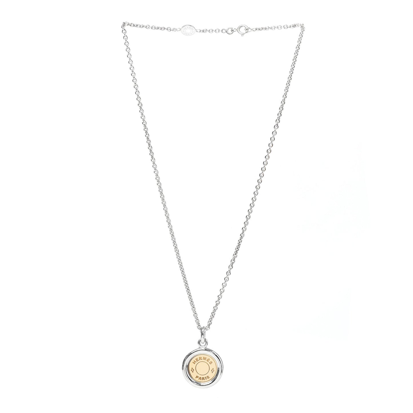 Sterling Silver 18K Yellow Gold Sellier Pendant Necklace