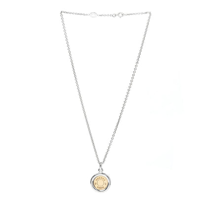 Hermes Sterling Silver 18K Yellow Gold Sellier Pendant Necklace 3 of 5