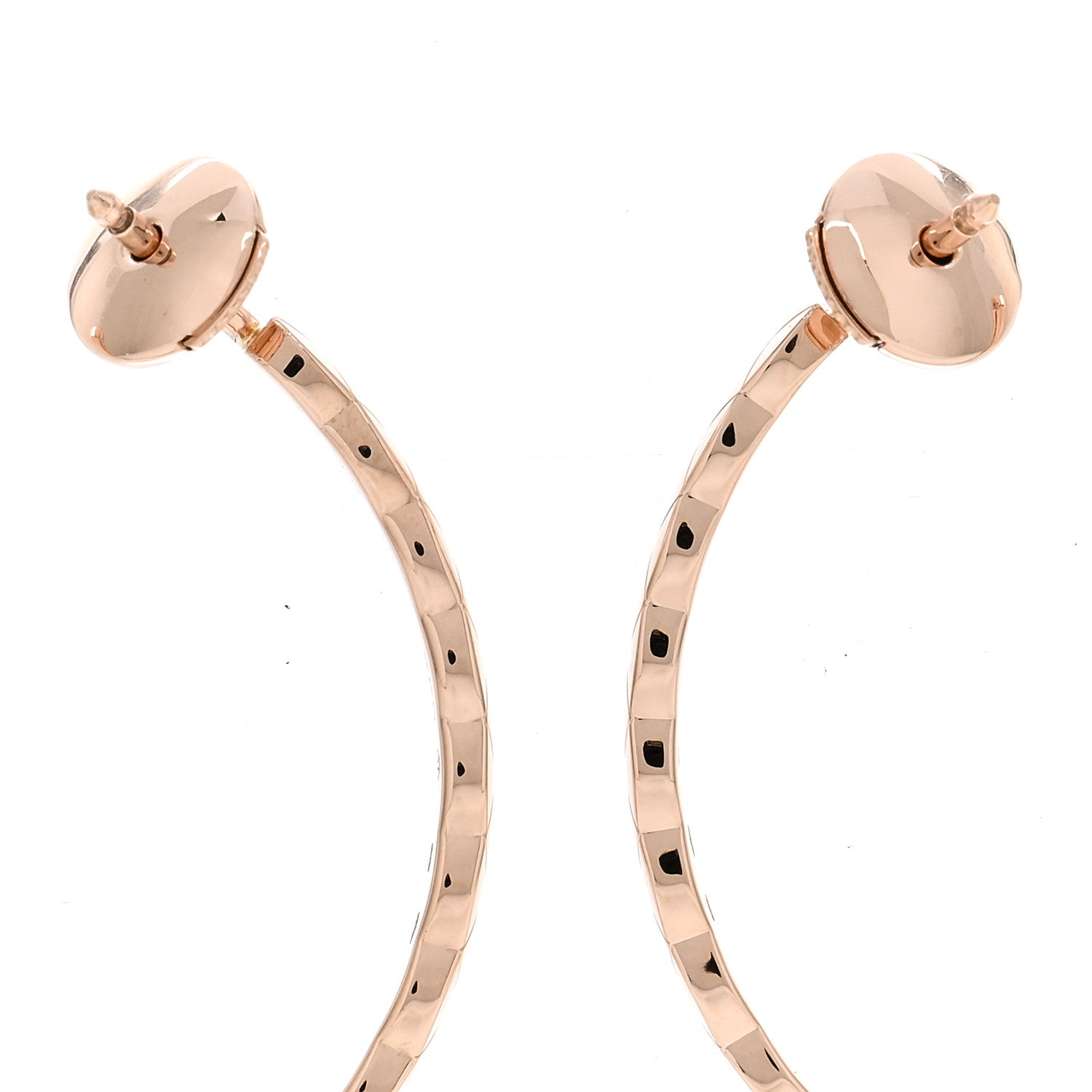 Chanel 18K Beige Gold Large Coco Crush Hoop Earrings 4 of 6