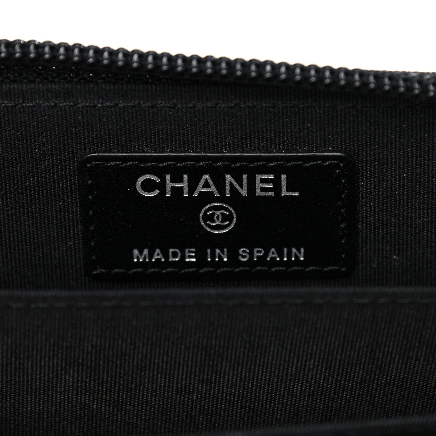 Chanel Caviar Chevron Quilted Boy Zip Around Coin Purse Wallet Black 6 of 10