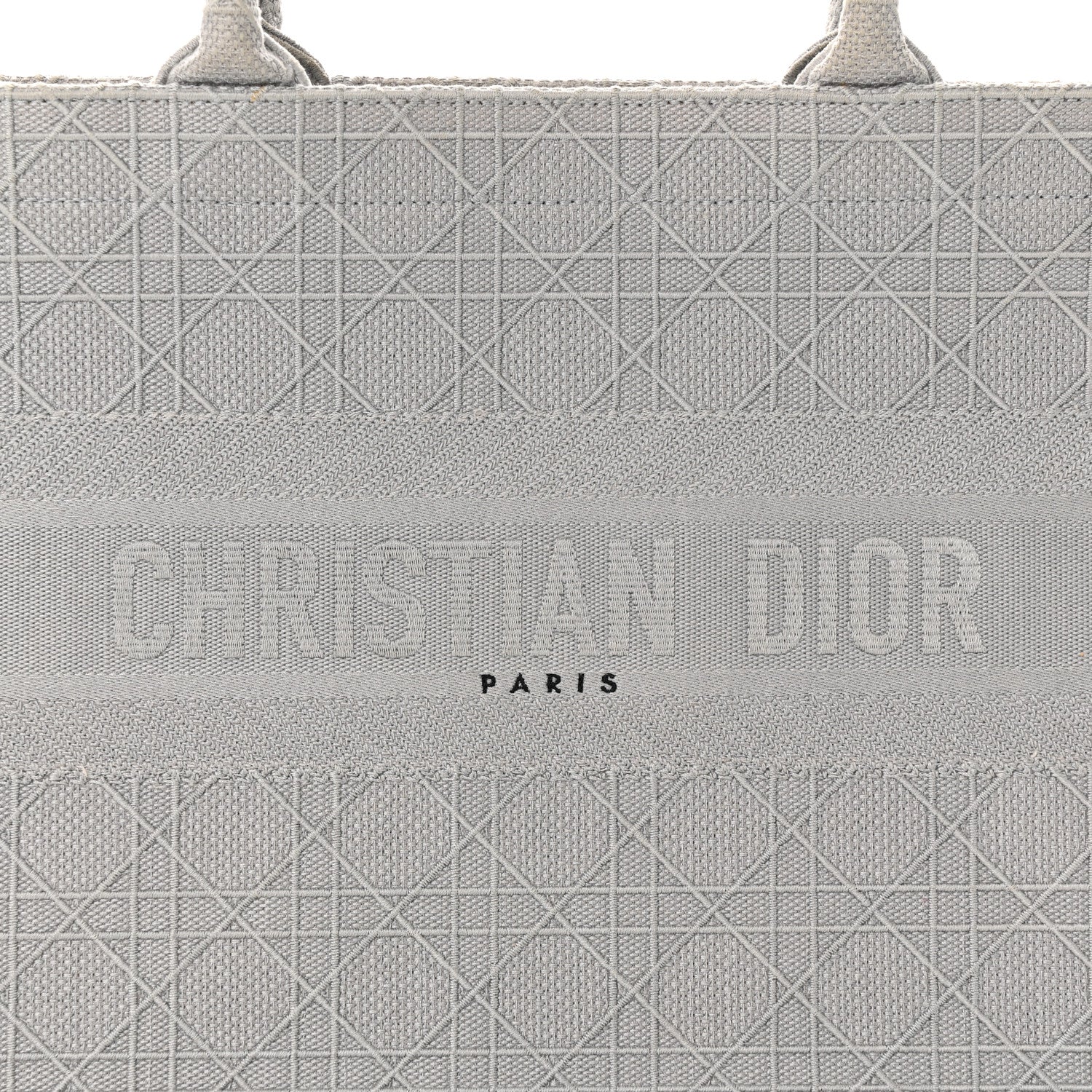 Christian Dior Canvas Embroidered Cannage Medium Book Tote Stone 8 of 10