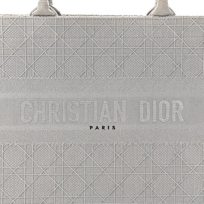 Christian Dior Canvas Embroidered Cannage Medium Book Tote Stone 8 of 10