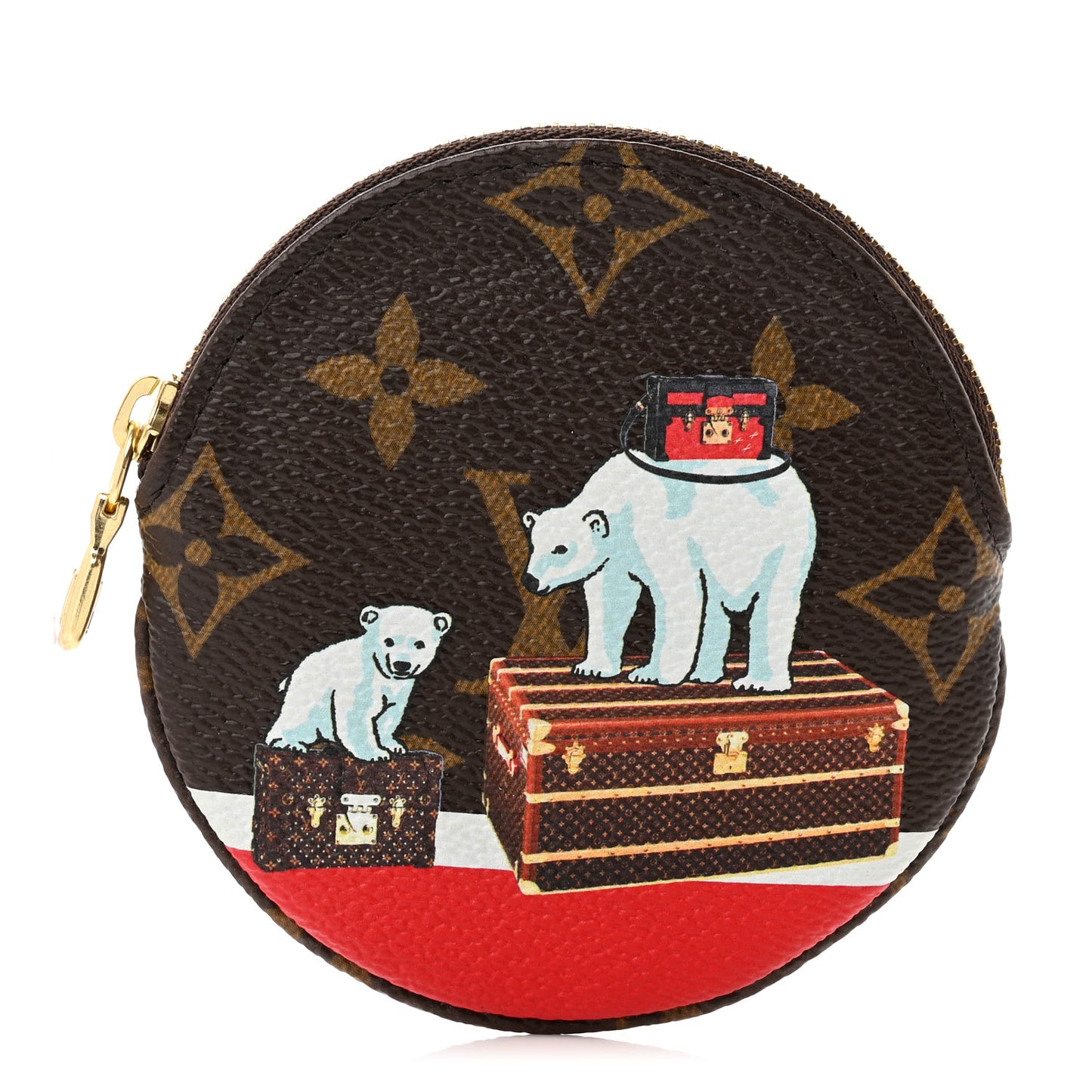 Monogram 2017 Christmas Animation Round Coin Purse