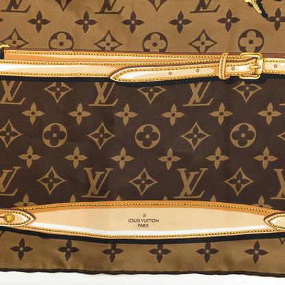 Louis Vuitton Silk Monogram Confidential Square Scarf Brown 2 of 4