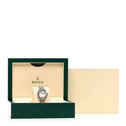 Rolex Stainless Steel 18K White Gold Diamond Mother of Pearl 26mm Oyster Perpetual Datejust Watch 179174 5 of 5