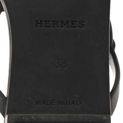 Hermes Rubber Womens Egerie Sandals 38 Black 8 of 10