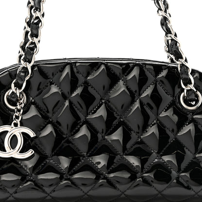Chanel Patent Quilted Small Just Mademoiselle Bowling Bag Black 11 of 14