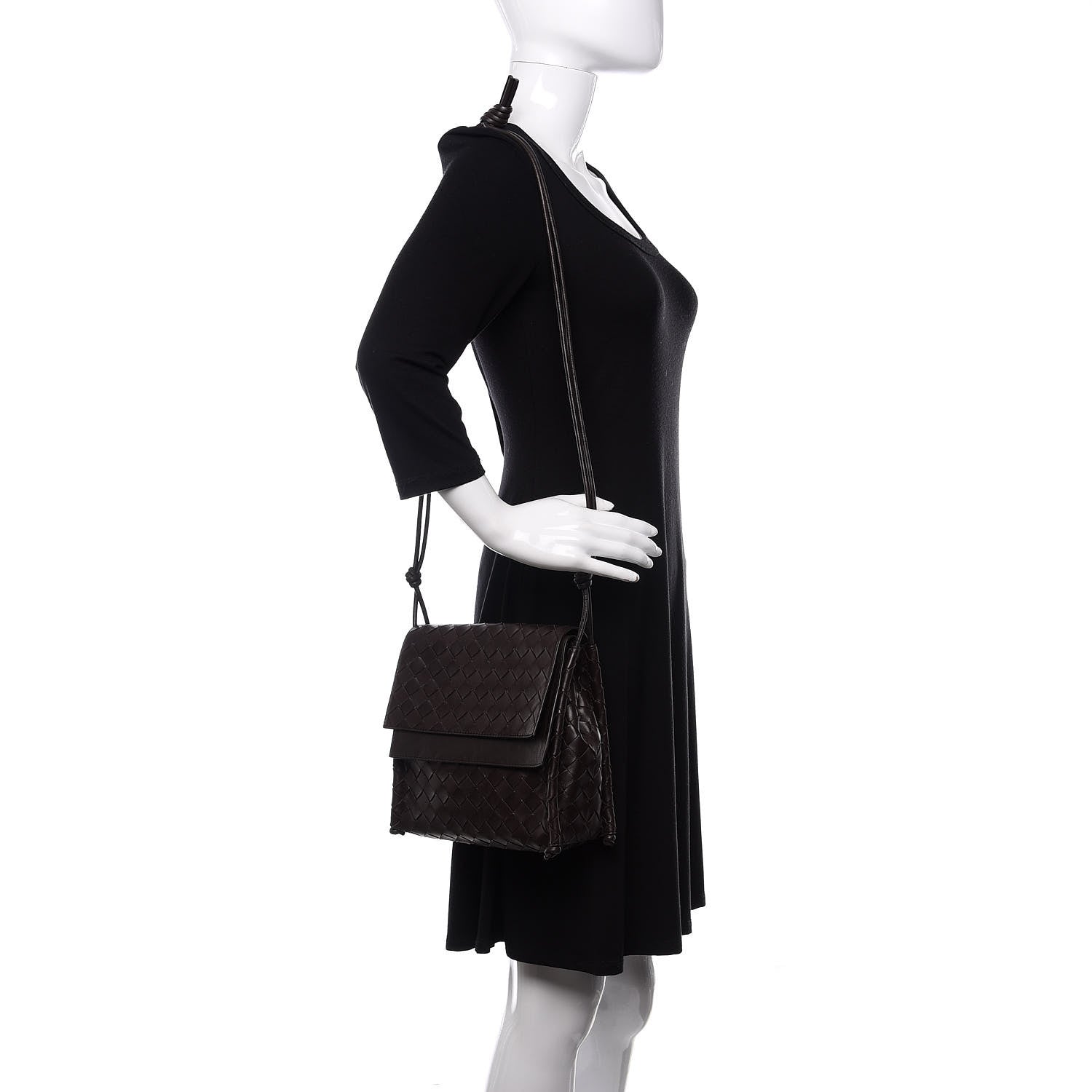 Bottega Veneta Nappa Intrecciato Small Knot Flap Crossbody Fondente 2 of 9