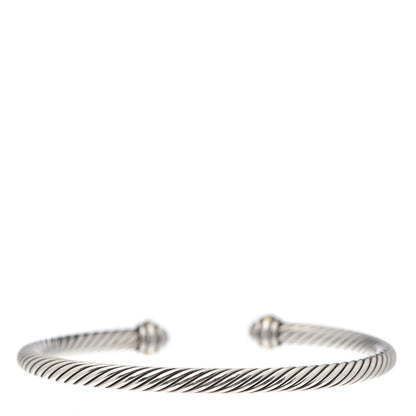 David Yurman Sterling Silver 18K Yellow Gold 4mm Cable Classics Bracelet 3 of 4