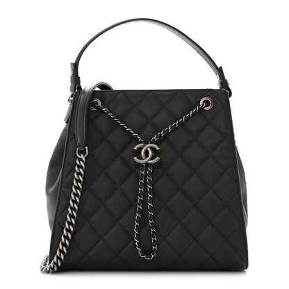 Chanel Caviar Quilted Medium CC Bucket Bag Black 1 of 11