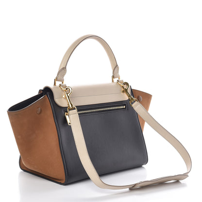 Celine Smooth Calfskin Suede Small Tri-Color Trapeze White 3 of 9