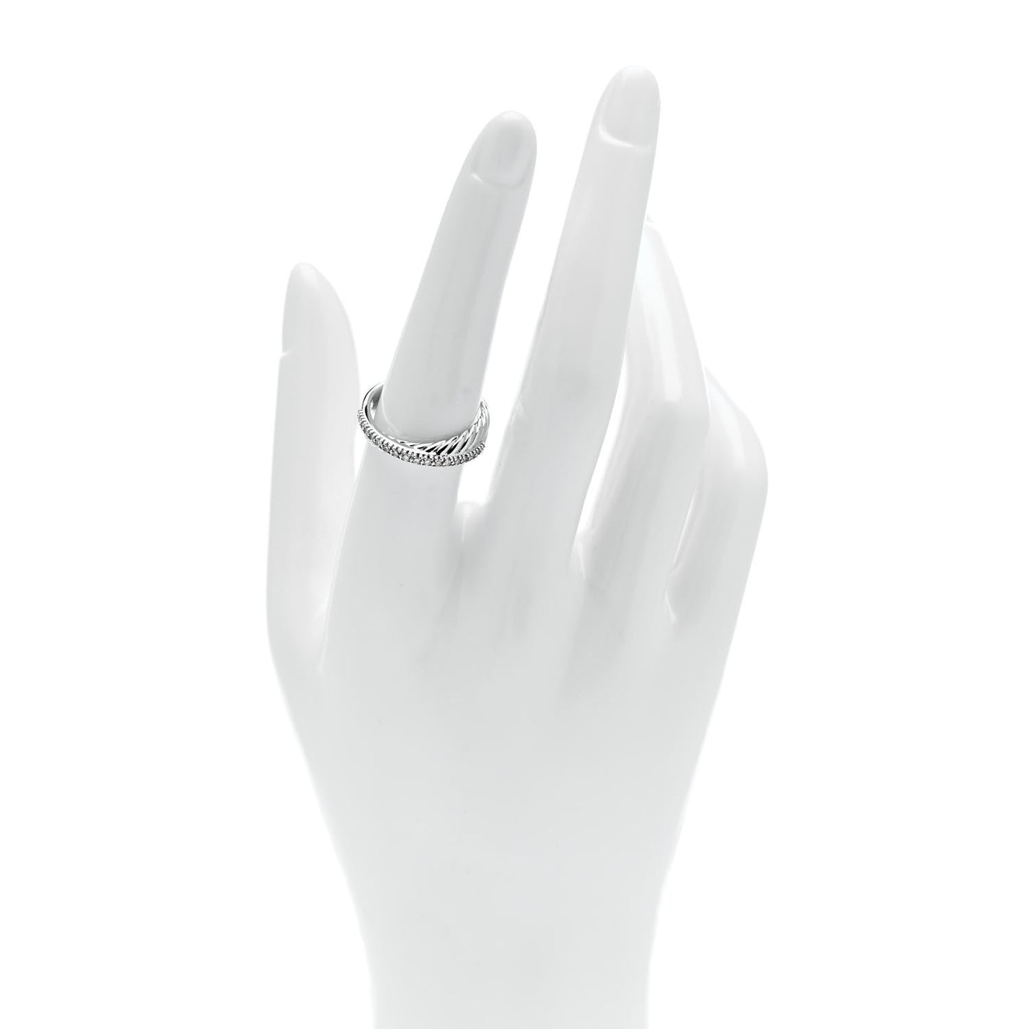 Sterling Silver Diamond 5mm Crossover Ring 55 7.25