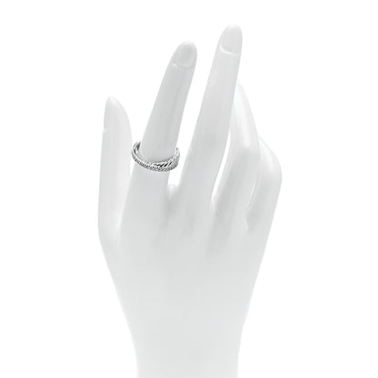 David Yurman Sterling Silver Diamond 5mm Crossover Ring 55 7.25 2 of 4