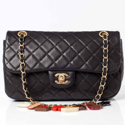 Chanel Lambskin Quilted Cruise Charm Medium Flap Black 1 of 10