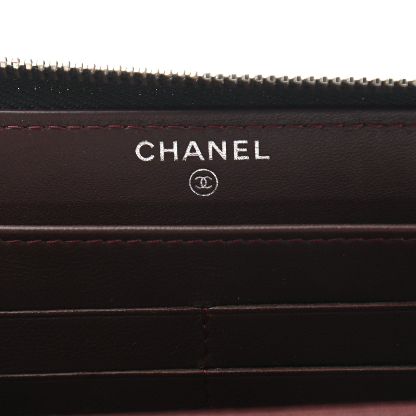 Lambskin Quilted Large Gusset Zip Around Wallet Black