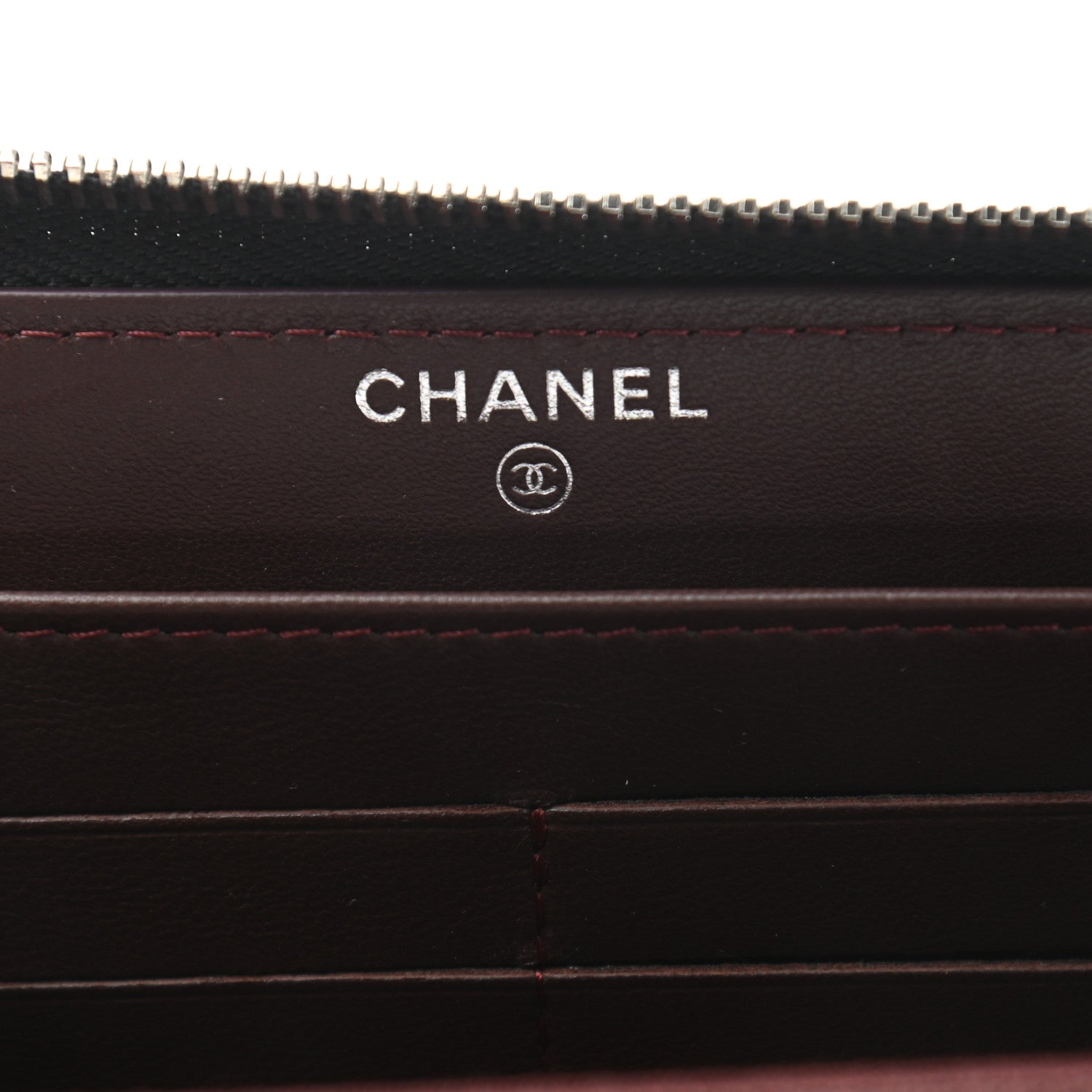 Chanel Lambskin Quilted Large Gusset Zip Around Wallet Black 7 of 9