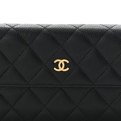 Chanel Caviar Quilted Large Gusset Flap Wallet Black 8 of 10