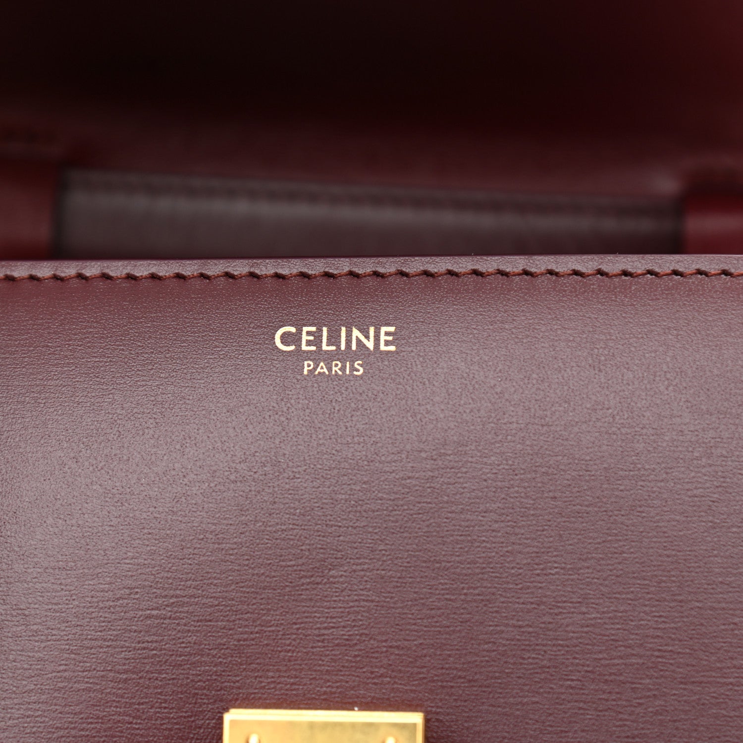 Celine Box Calfskin Small Classic Box Flap Bag Burgundy 6 of 8