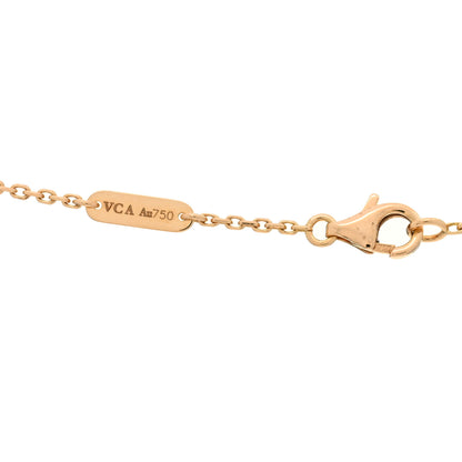 Van Cleef & Arpels 18K Rose Gold Diamond Letterwood Vintage Alhambra Pendant Necklace 3 of 3