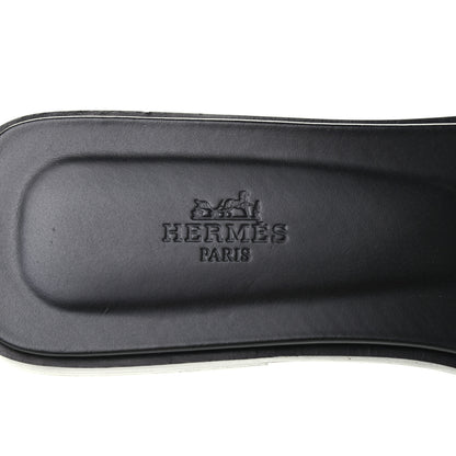 Hermes Box Calfskin Oran Sandals 40.5 Black 7 of 9