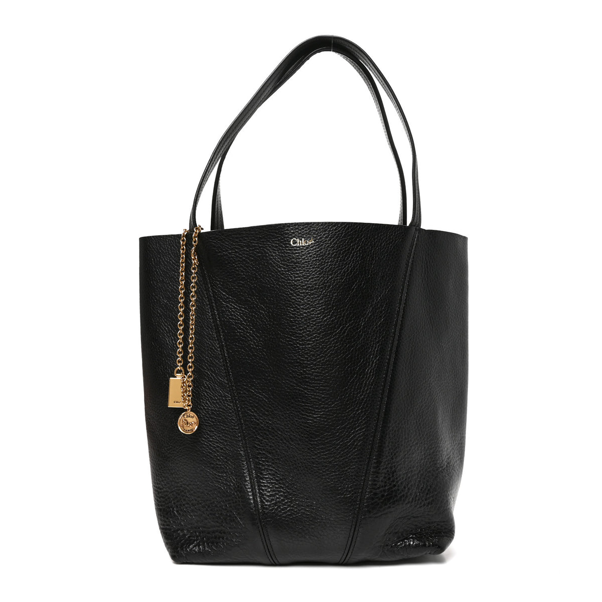Grained Calfskin Medium Spin Tote Woodrose