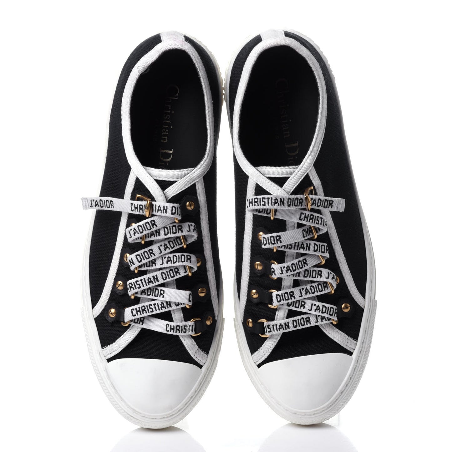 Canvas Walk'N'Dior Low Top Sneakers 38 Black