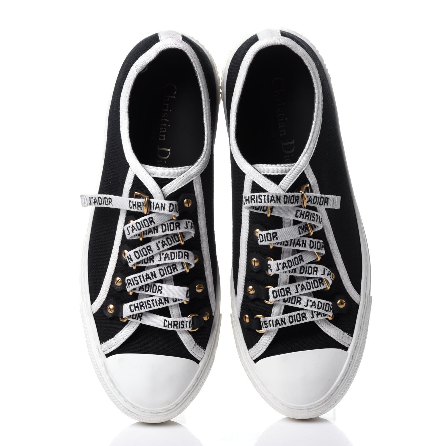 Christian Dior Canvas Walk'N'Dior Low Top Sneakers 38 Black 6 of 14