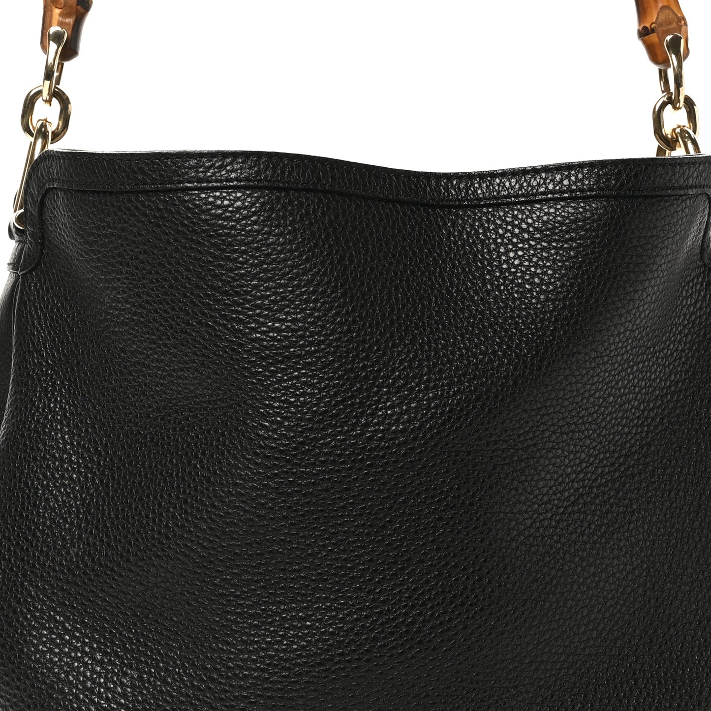 Pebbled Calfskin Medium Diana Bamboo Shoulder Bag Black