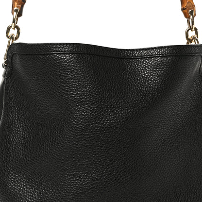 Gucci Pebbled Calfskin Medium Diana Bamboo Shoulder Bag Black 7 of 9