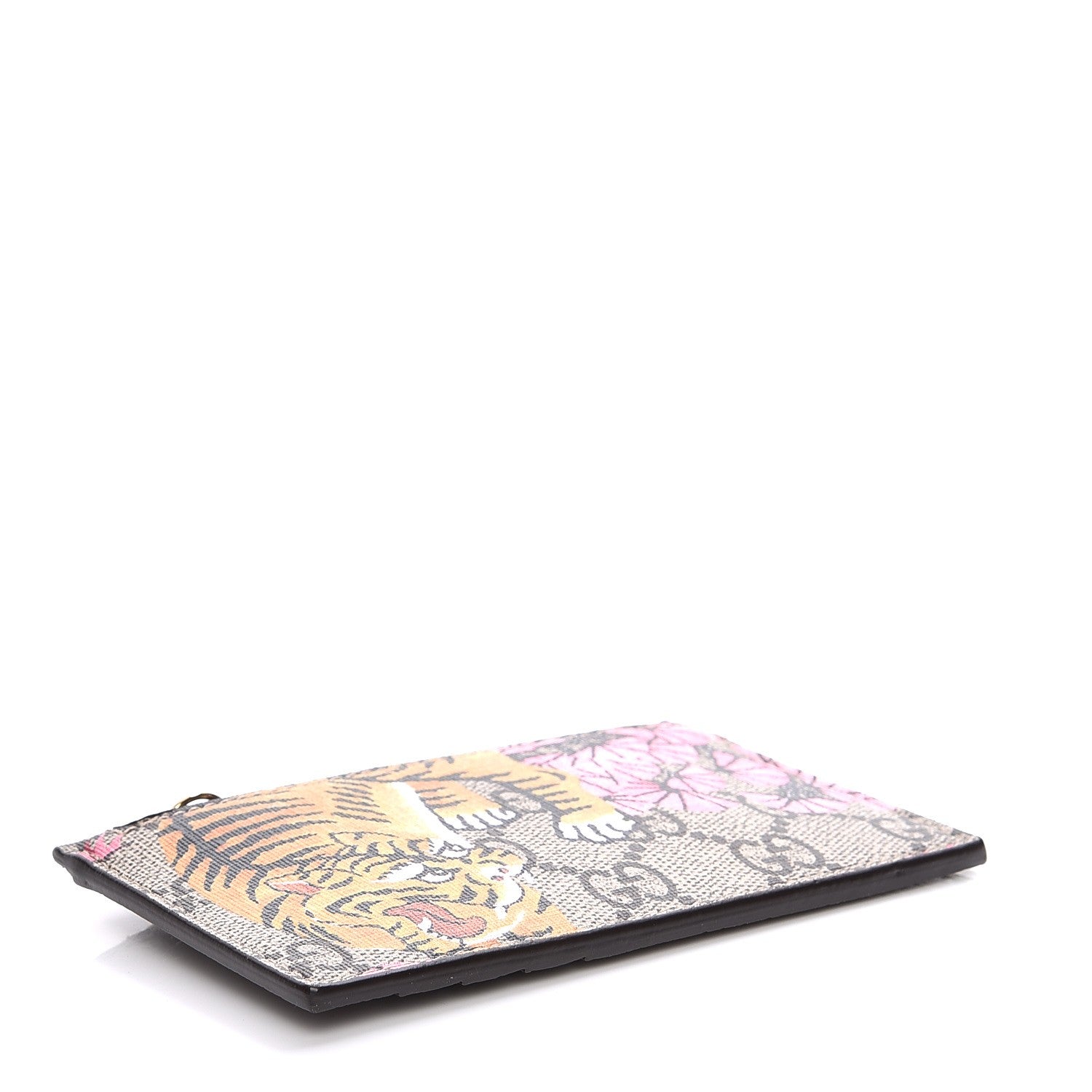 Gucci GG Supreme Monogram Bengal Coin Case Card Holder Beige Crop Pink New Acero 4 of 7