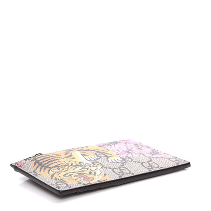 Gucci GG Supreme Monogram Bengal Coin Case Card Holder Beige Crop Pink New Acero 4 of 7