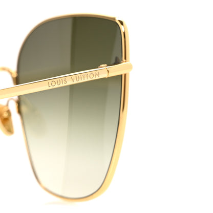 Louis Vuitton Metal LV Charm Cat Eye Sunglasses Z1720U Gold 13 of 16
