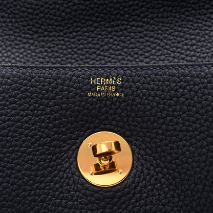 Hermes Taurillon Clemence Lindy 30 Bleu Nuit 6 of 11