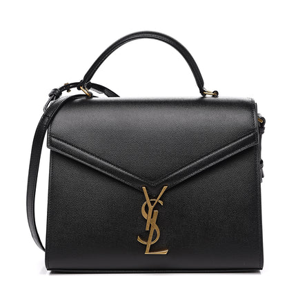 Saint Laurent Grain de Poudre Medium Classic Monogram Cassandra Top Handle Black Rouge Legion 1 of 8