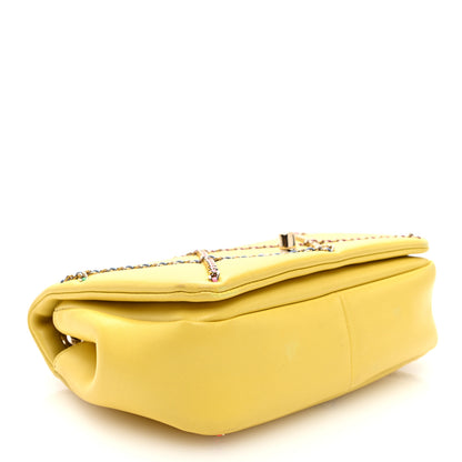 Chanel Lambskin Small Entwined Chain Flap Yellow Multicolor 4 of 10