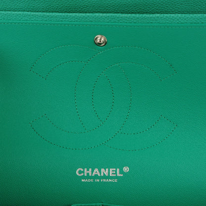 Chanel Iridescent Caviar Quilted Jumbo Double Flap Green 6 of 8