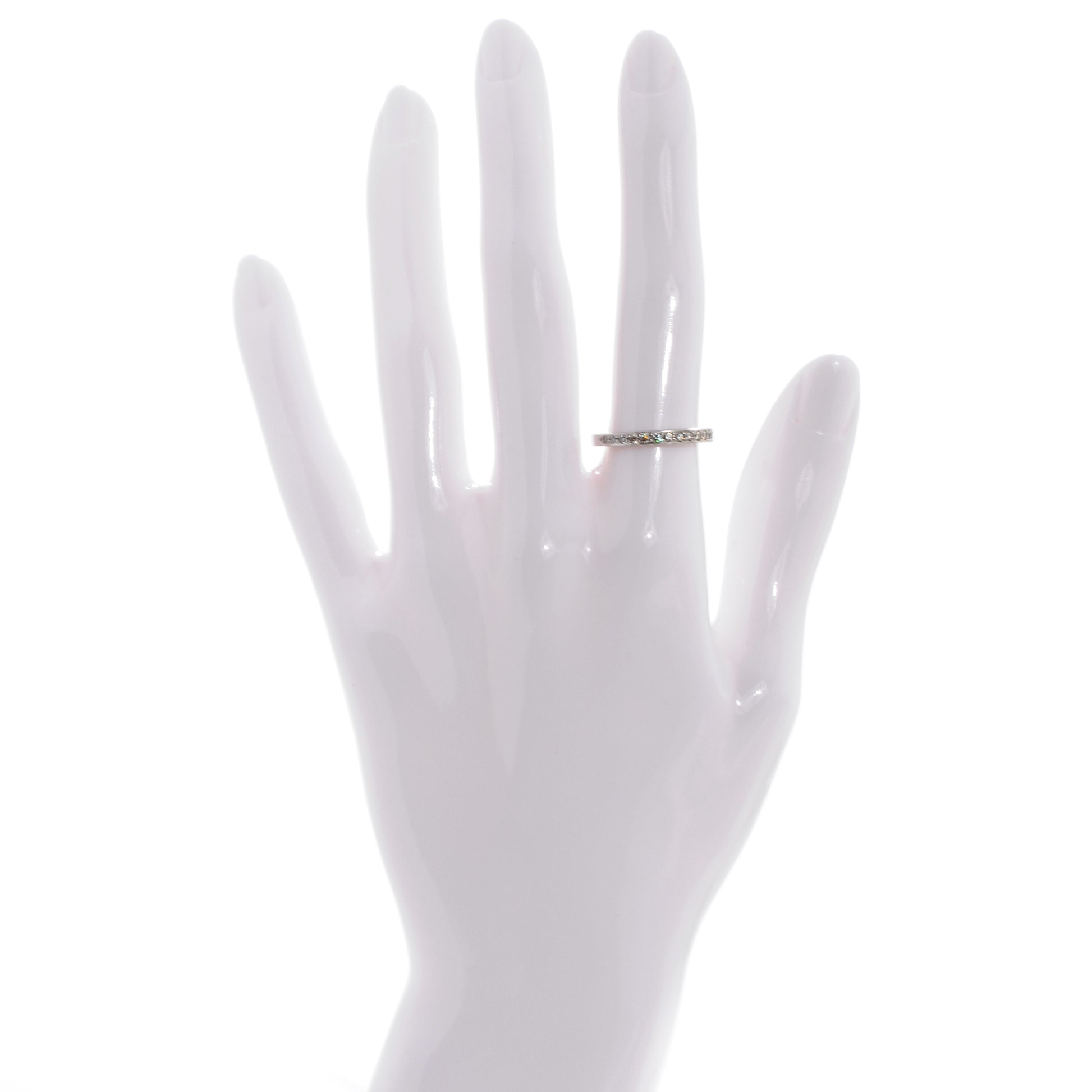Tiffany Platinum Diamond Grace Band Ring 6.25 2 of 7