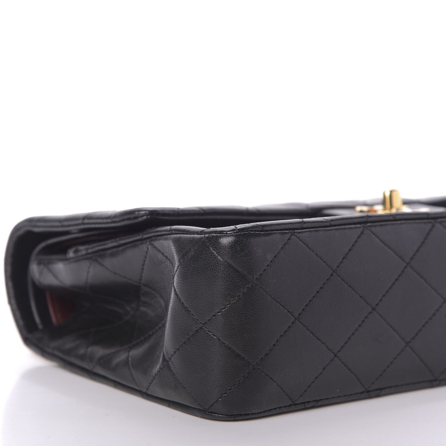 Lambskin Quilted Medium Double Flap Black